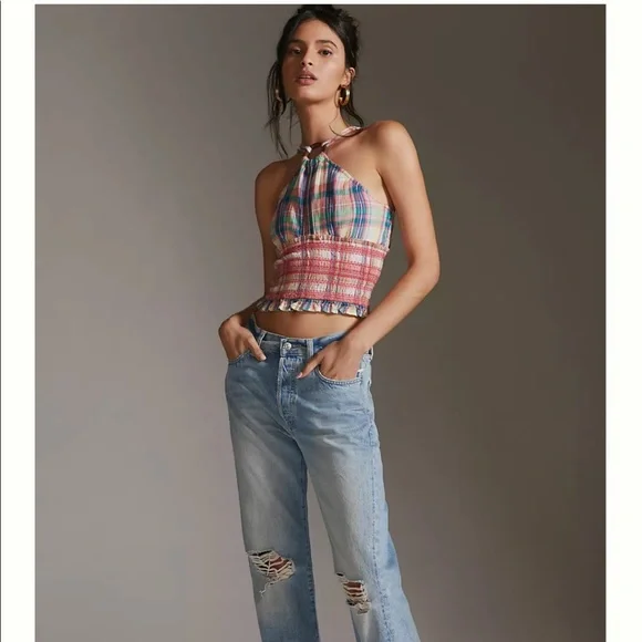 Anthropologie Pilcro Reversible Halter Top 💛💙💚 - Picture 4 of 7